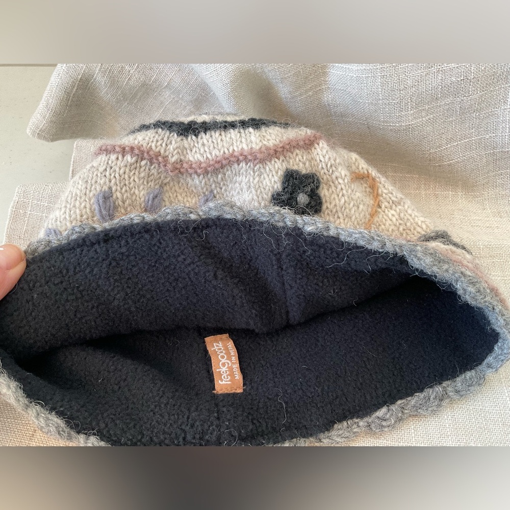 FEELGOODZ 100% Wool Embroidered Knit Beanie/Winter Hat - One Size Fits Most - Picture 12 of 12